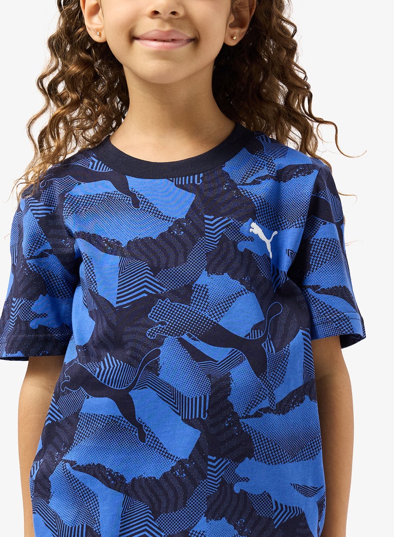 PUMA Youth Essential Logo Lab Story 2 Aop T-Shirt - Image 3